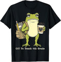 Back to School Off to Teach 4th Grade Frog Teacher Kid T-Shirt