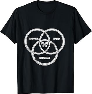 Funny Dystopian Venn Diagram WE are HERE Parody T-Shirt