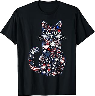 250th Anniversary USA 2026 American Flag Patriotic Cat T-Shirt