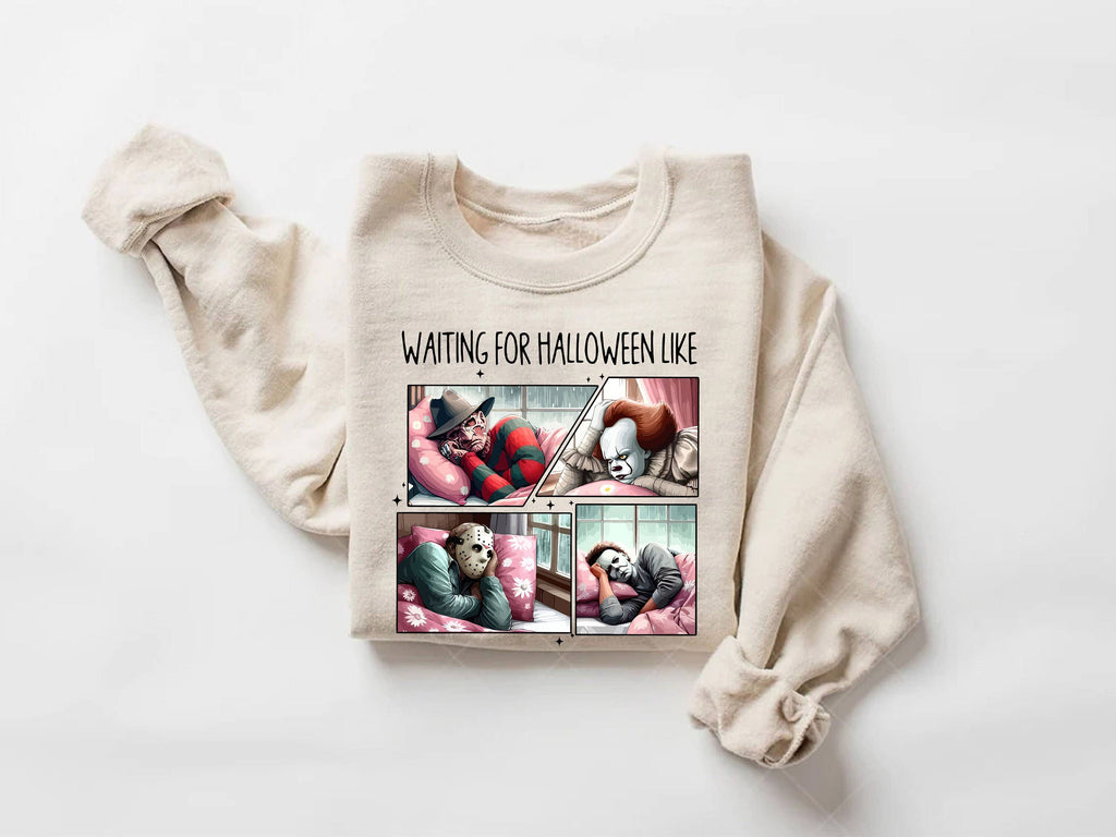 Waiting For Halloween Like Sweatshirt, Horror Movie Vibes