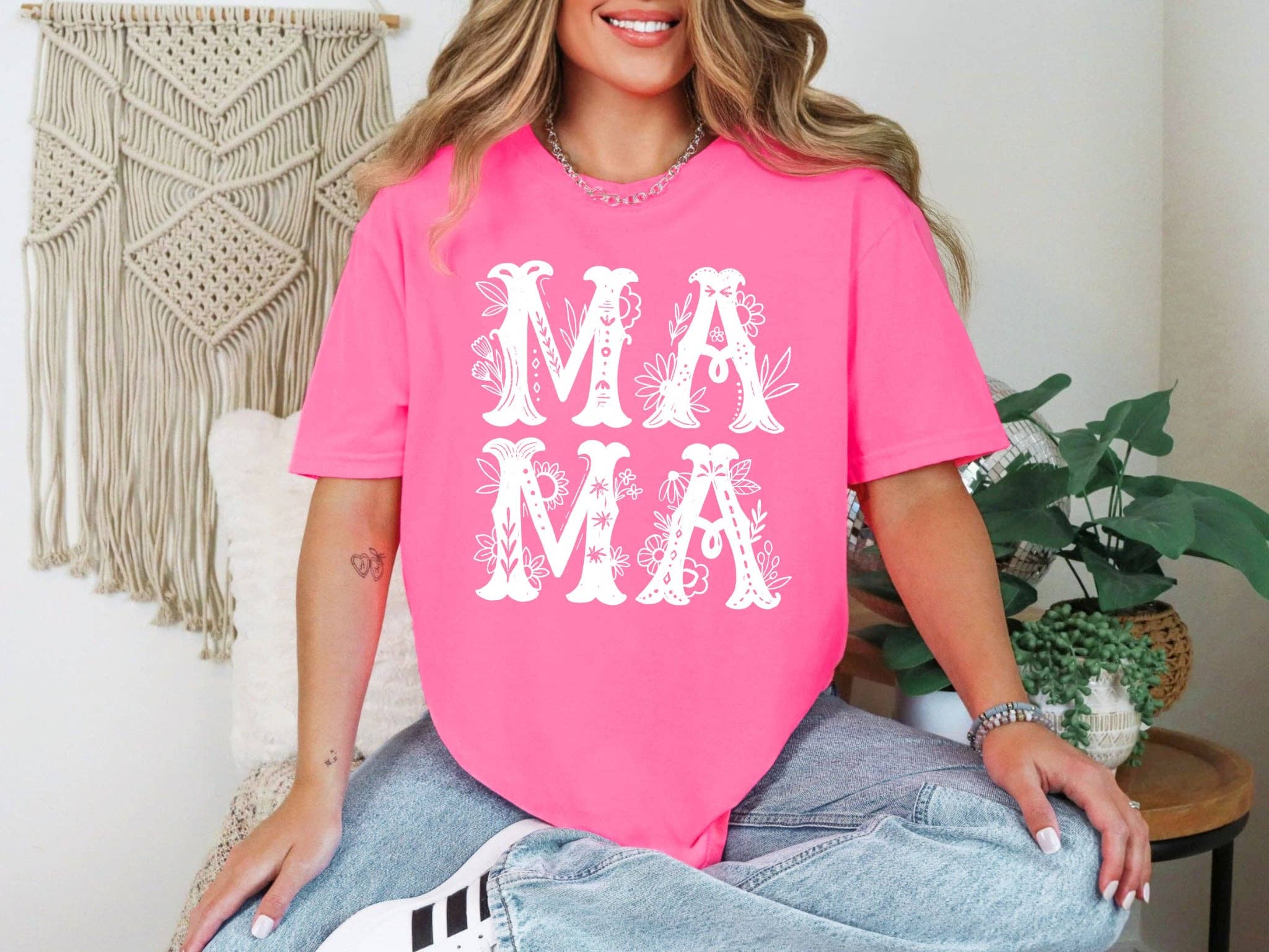Vintage Mama Pink Bella Mother's Day Graphic Tee