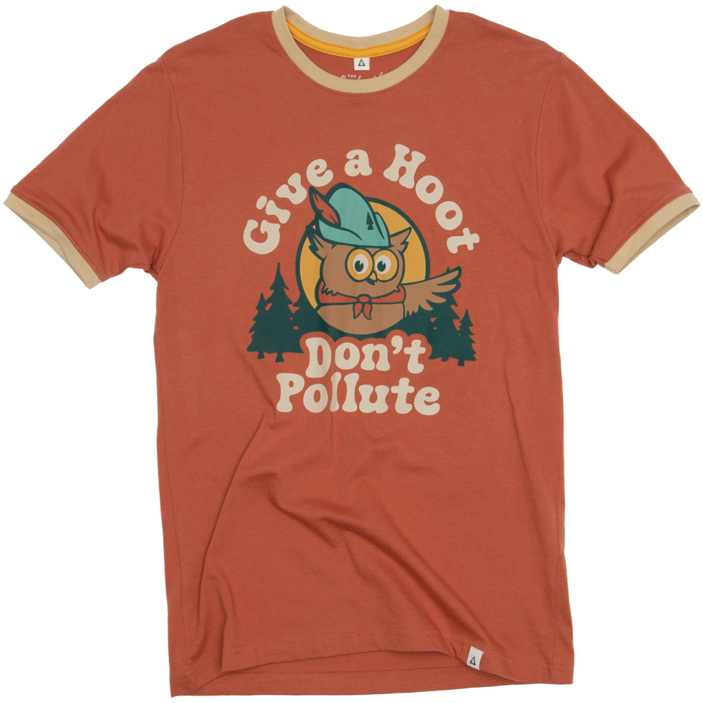 Give A Hoot Ringer Unisex Short Sleeve Tee