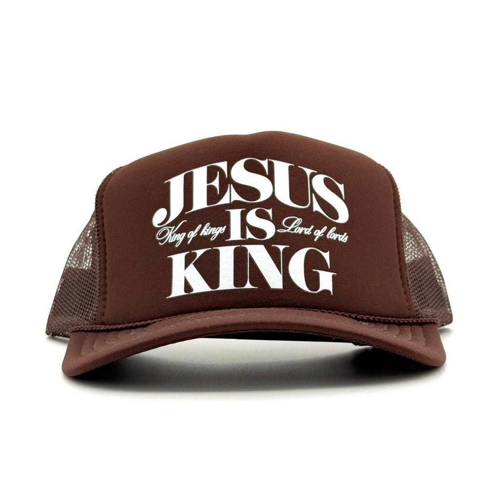 Jesus Is King Foam Trucker - Brown
