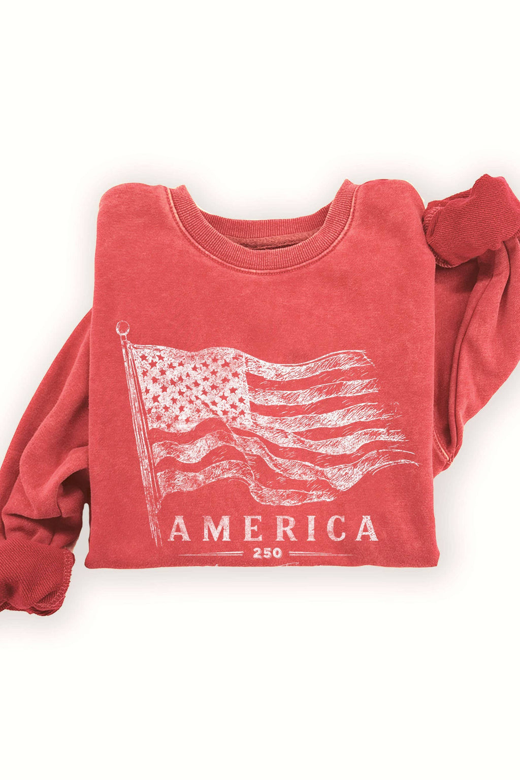 America 250 Years Flag Mineral Graphic Terry Sweatshirts