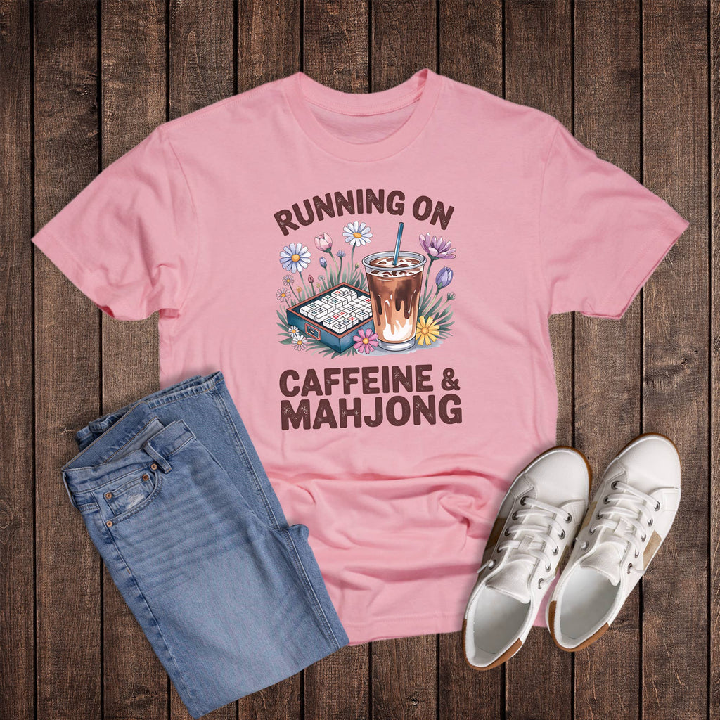 Running On Caffeine and Mahjong Graphic Tee