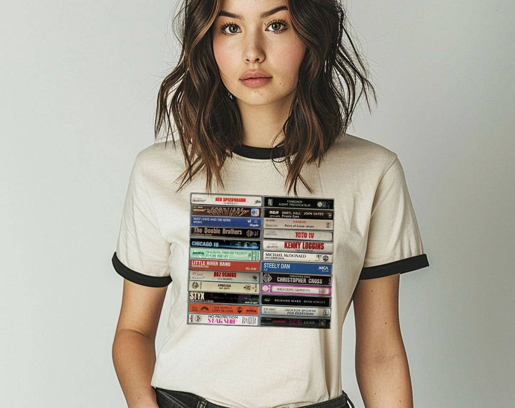 Yacht Rock Cassette Tape  Ringer Shirt