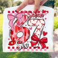 Preppy Heart Bow Valentine Number Design