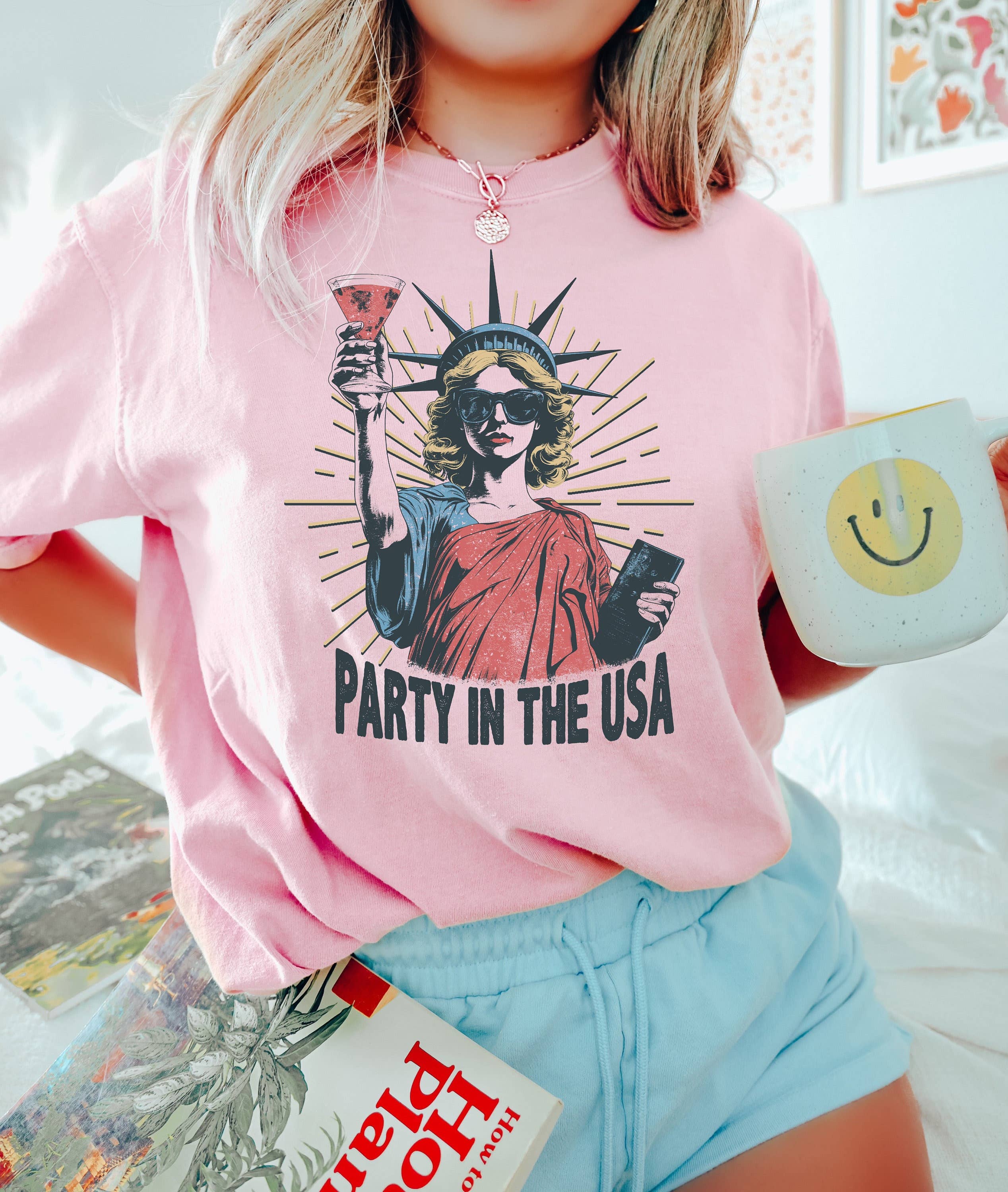 Party in the USA Retro Graphic Tee - 4th of July Outfit