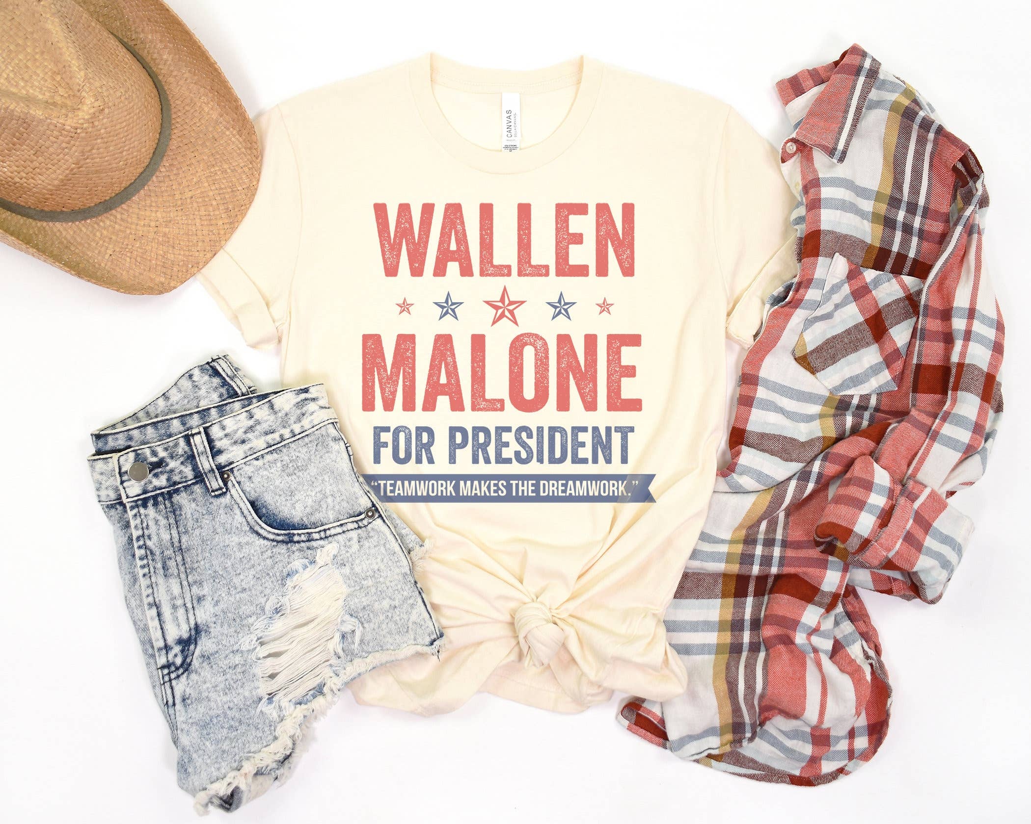 Wallen Malone For President  Vintage Retro Election Tee