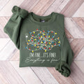 Everything Is Fine Christmas Sweatshirt Womens Holiday