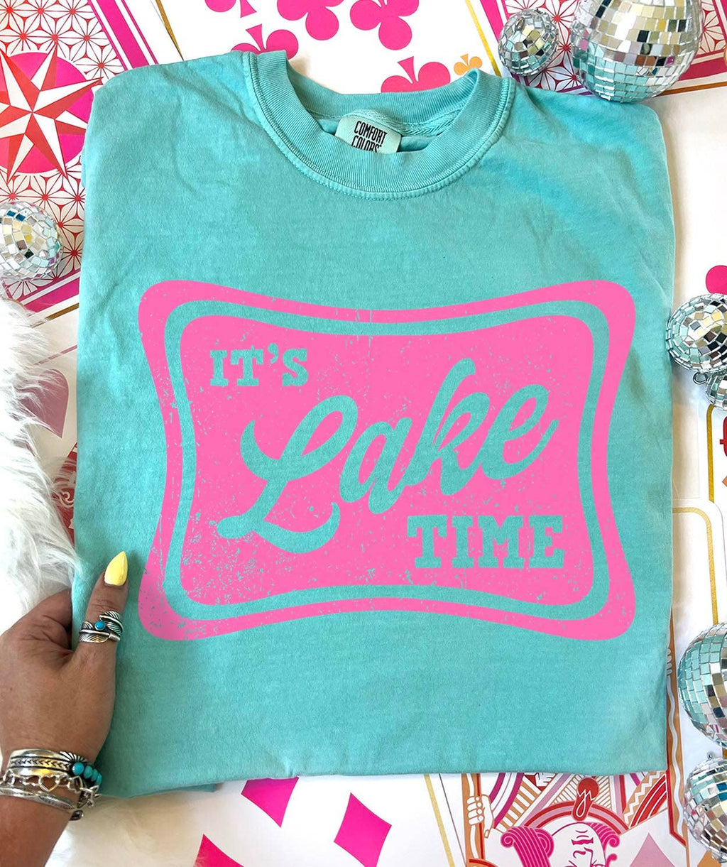 It's Lake Time - Comfort Color - Chalky Mint & Pink