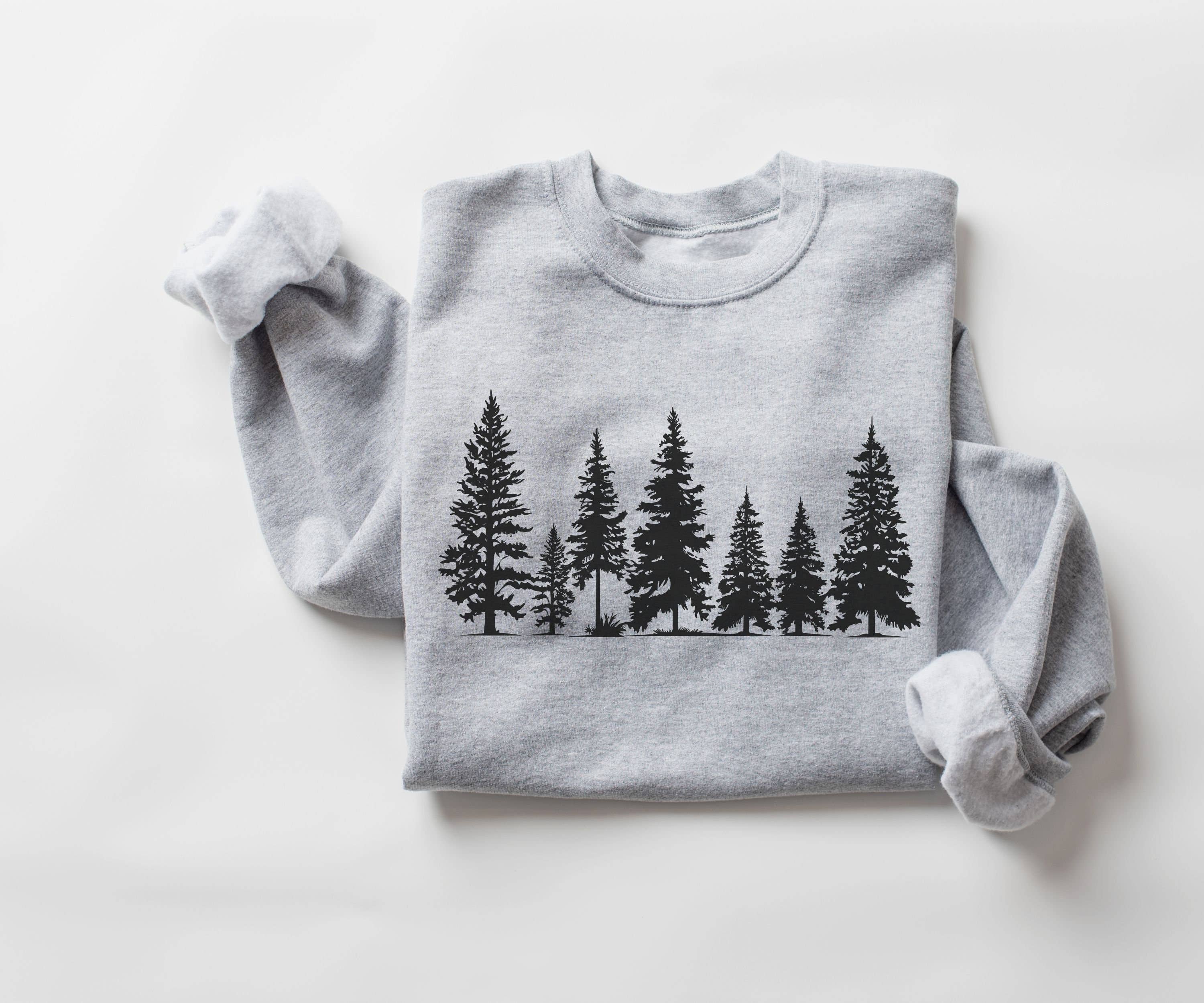 Pine Tree Sweatshirt Unisex Camping Lover Crewneck