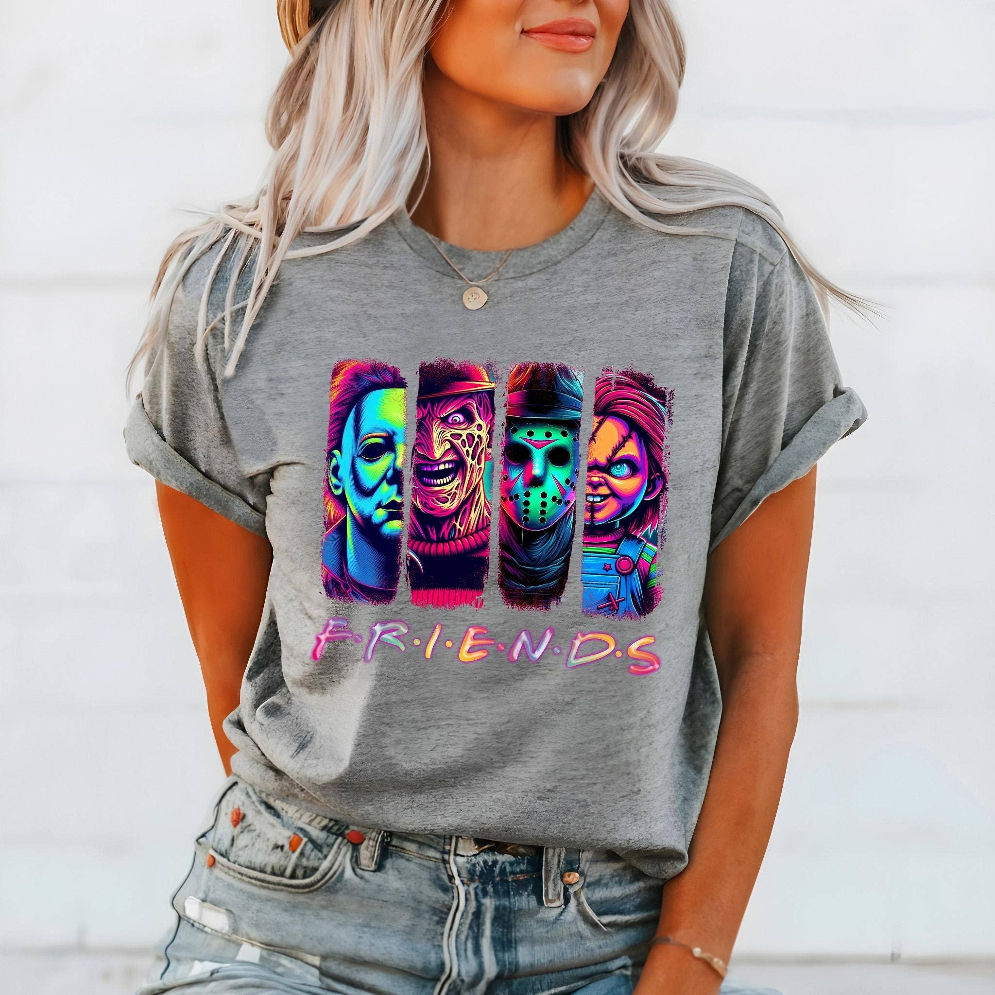 Horror Friends Tee, Scary Movie Killers Halloween Shirt