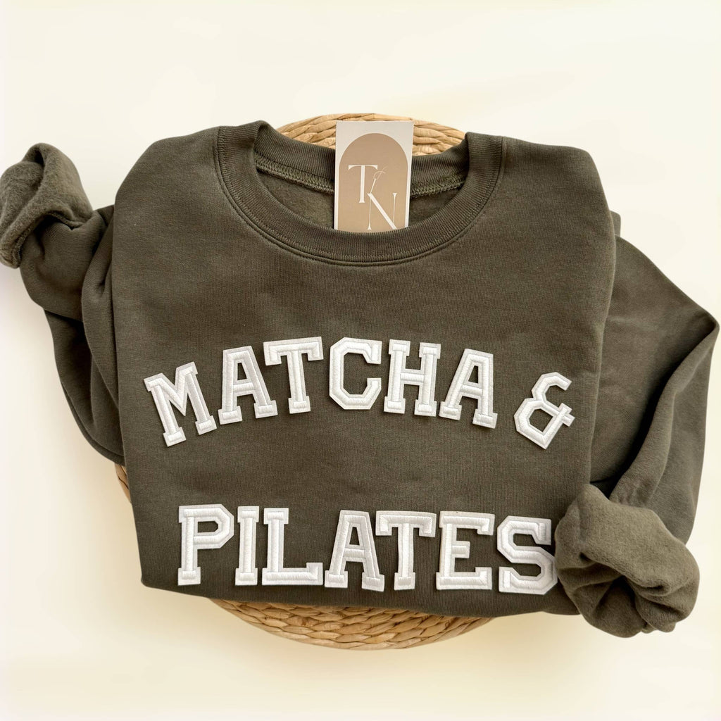 Matcha and Pilates Sweatshirt, Pilates Studio Merch