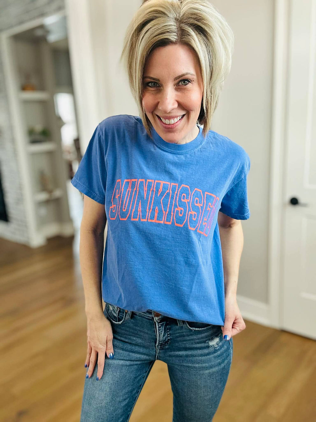 Sunkissed Blu Comfort Colors Women's Summer Graphic Tee