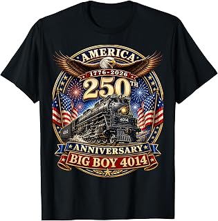 Big Boy 4014 Train Engineer Steam Train Conductor American T-Shirt
