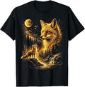 Cute Fox Graphic Tee Boys Men Nature Animal Vintage T-Shirt