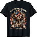 Faith Freedom 250 Years Christian Cross Eagle 4th of July T-Shirt