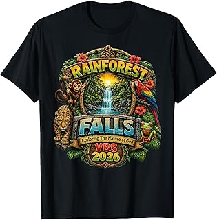 Rainforest Falls Exploring The Nature of God Kids VBS 2026 T-Shirt