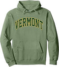 Vintage Vermont Men's Vermont Women Retro Green Gold Souvenir Pullover Hoodie