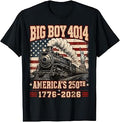 250 Years Big Boy 4014 Train US Flag Vintage Apparel T-Shirt T-Shirt