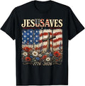 Vintage Jesus JesUSAves Saves USA 250 Years 1776 2026 Women T-Shirt
