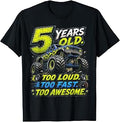 Monster Truck 5th Birthday Shirt 5 Year Old 5th Birthday Boy T-Shirt