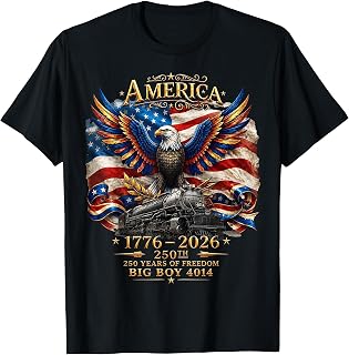 Big Boy 4014 Train USA 250th Anniversary Patriotic American T-Shirt