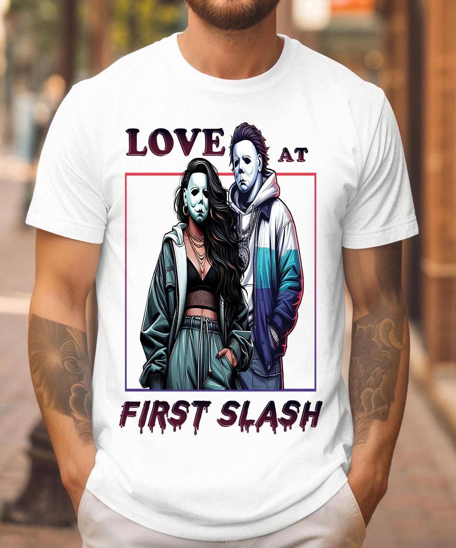 Love At First Slash Michael Myers Halloween T-Shirt For Wome