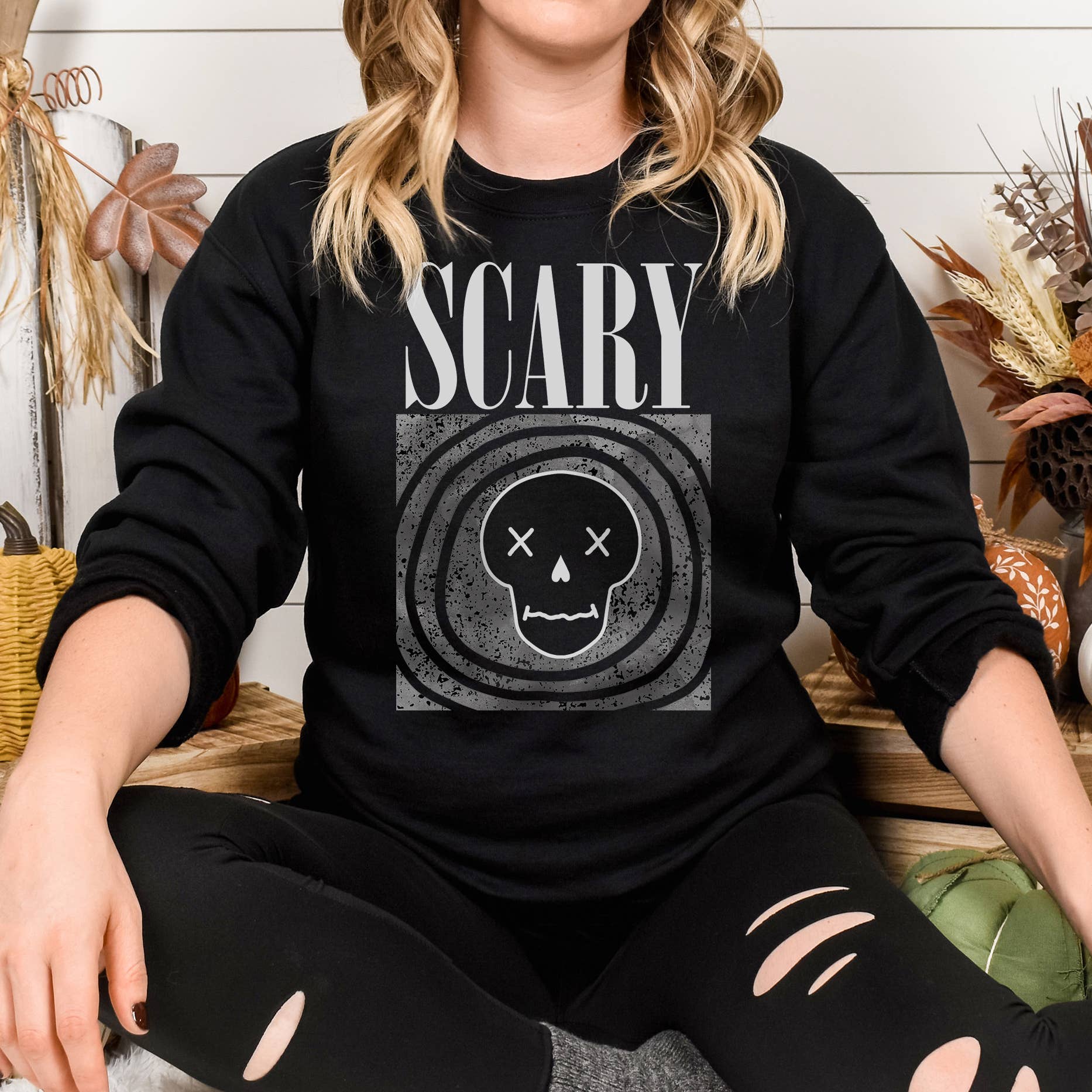 Scary Skeleton Crewneck Sweatshirt | Halloween | Unisex Size