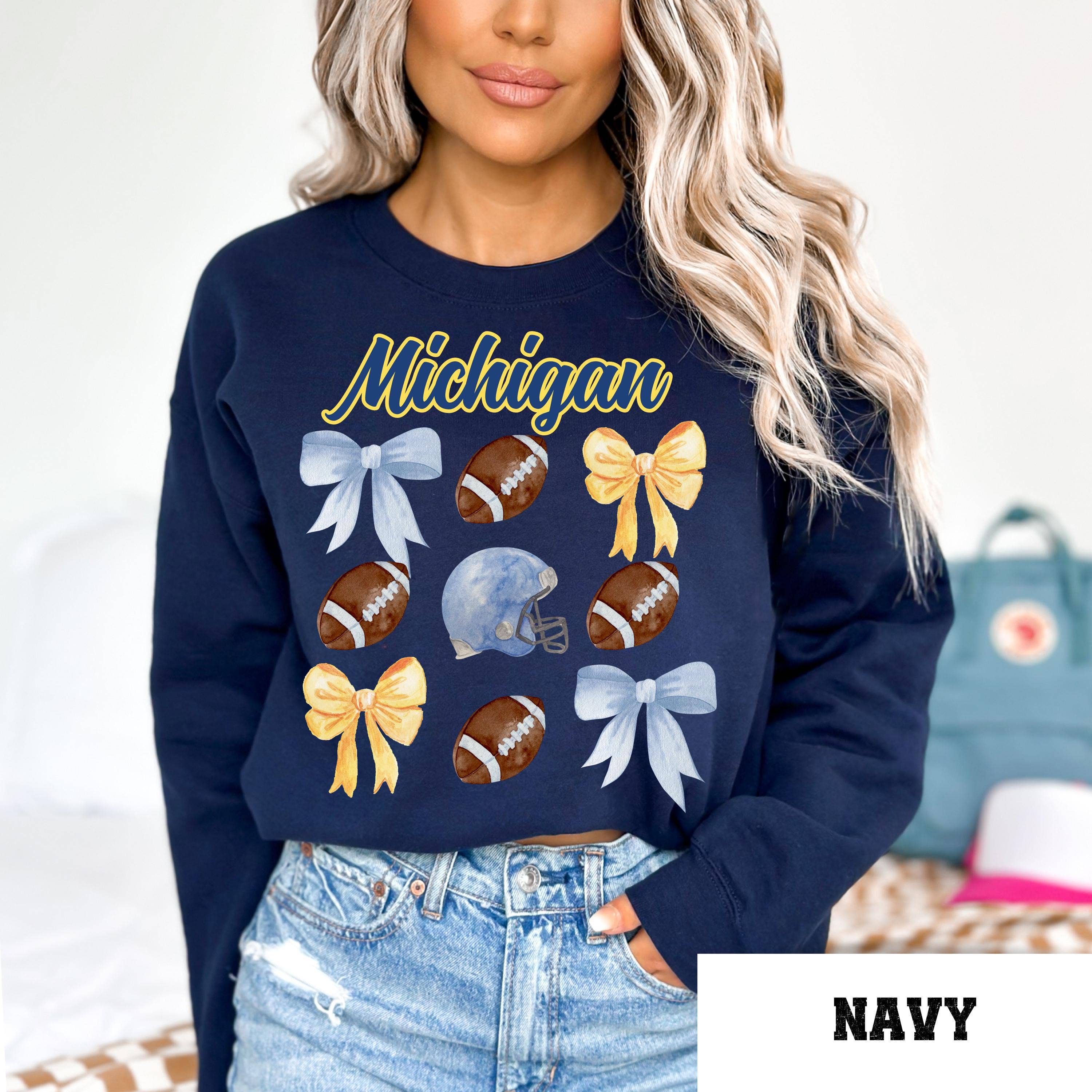 Coquette Michigan Football Sweatshirt College Game Day Shirt