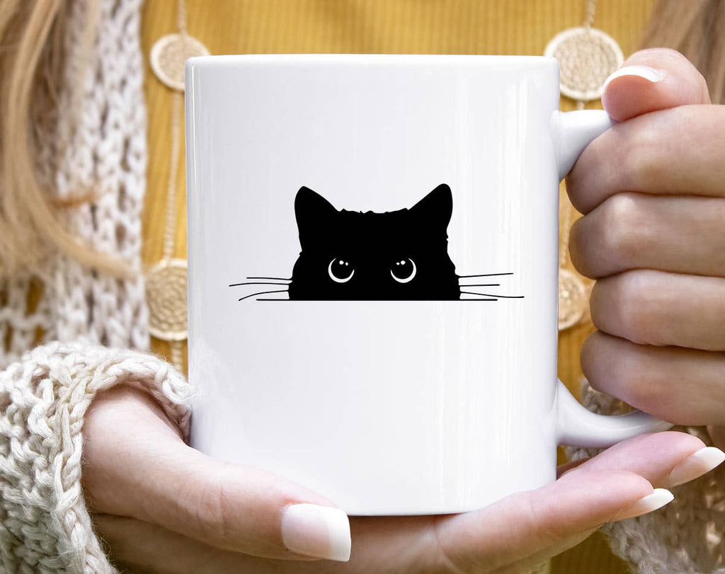 Cat Peaking -  Funny Cute Cat Coffee Mug