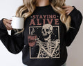 Stayin' Alive Skeleton Crewneck Sweatshirt