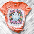 Boo Ghost Thang - Trendy Plus Size Halloween Bleached Tee