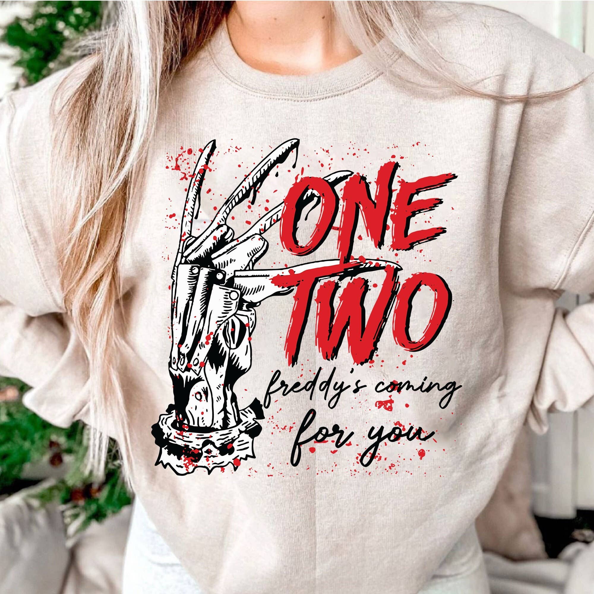 Retro Horror Halloween Sweatshirt - Scary Movie Design