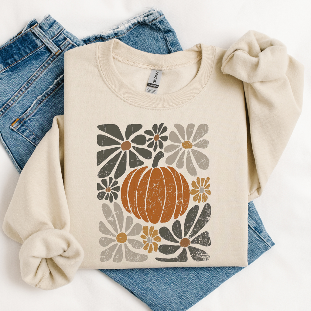 Boho Abstract Floral Pumpkin Graphic Tee/Crewneck