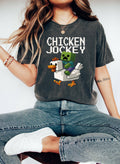 Chicken Jockey Cartoon Gamer Tee