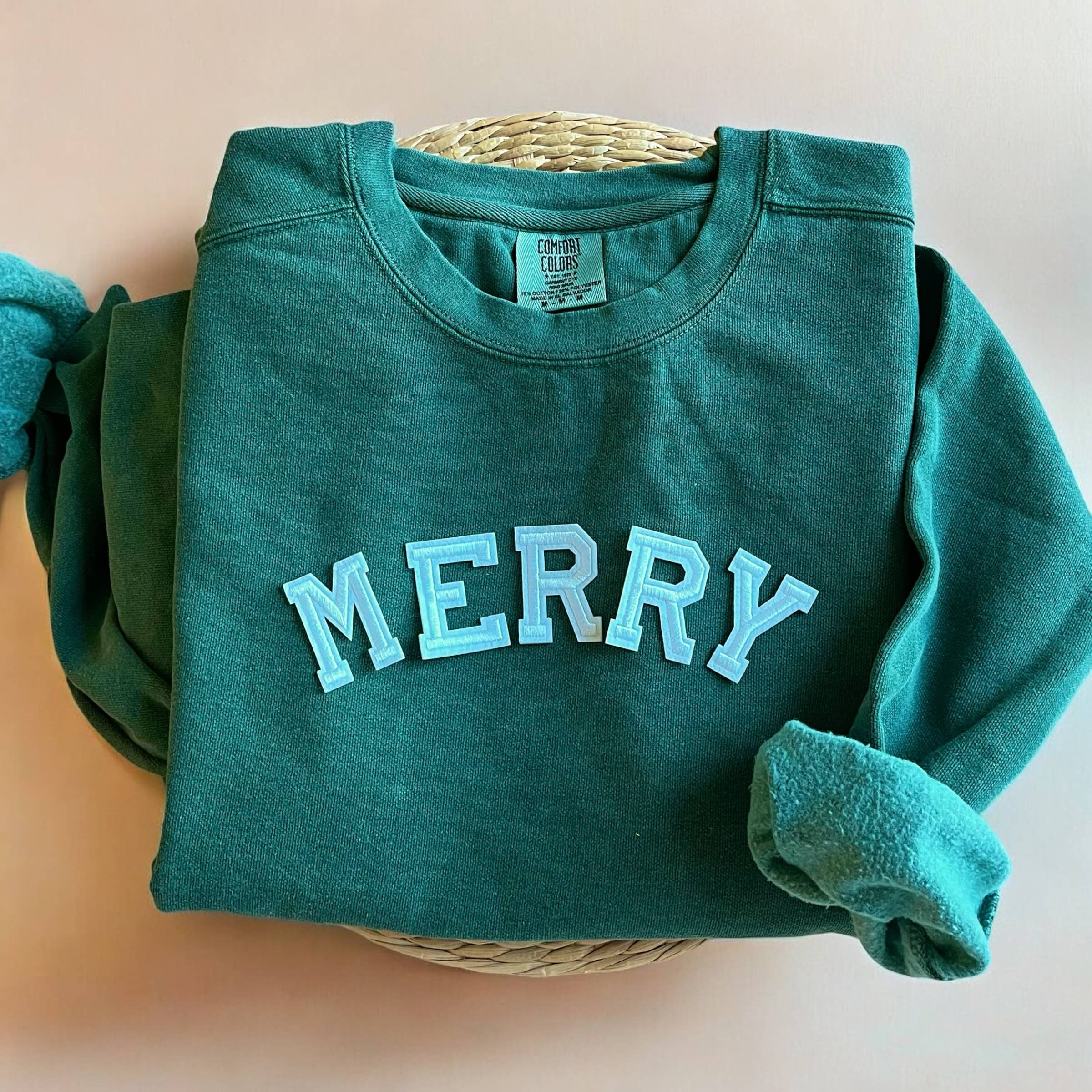 Comfort Colors Merry Sweatshirt, Christmas Sweatshirts Women