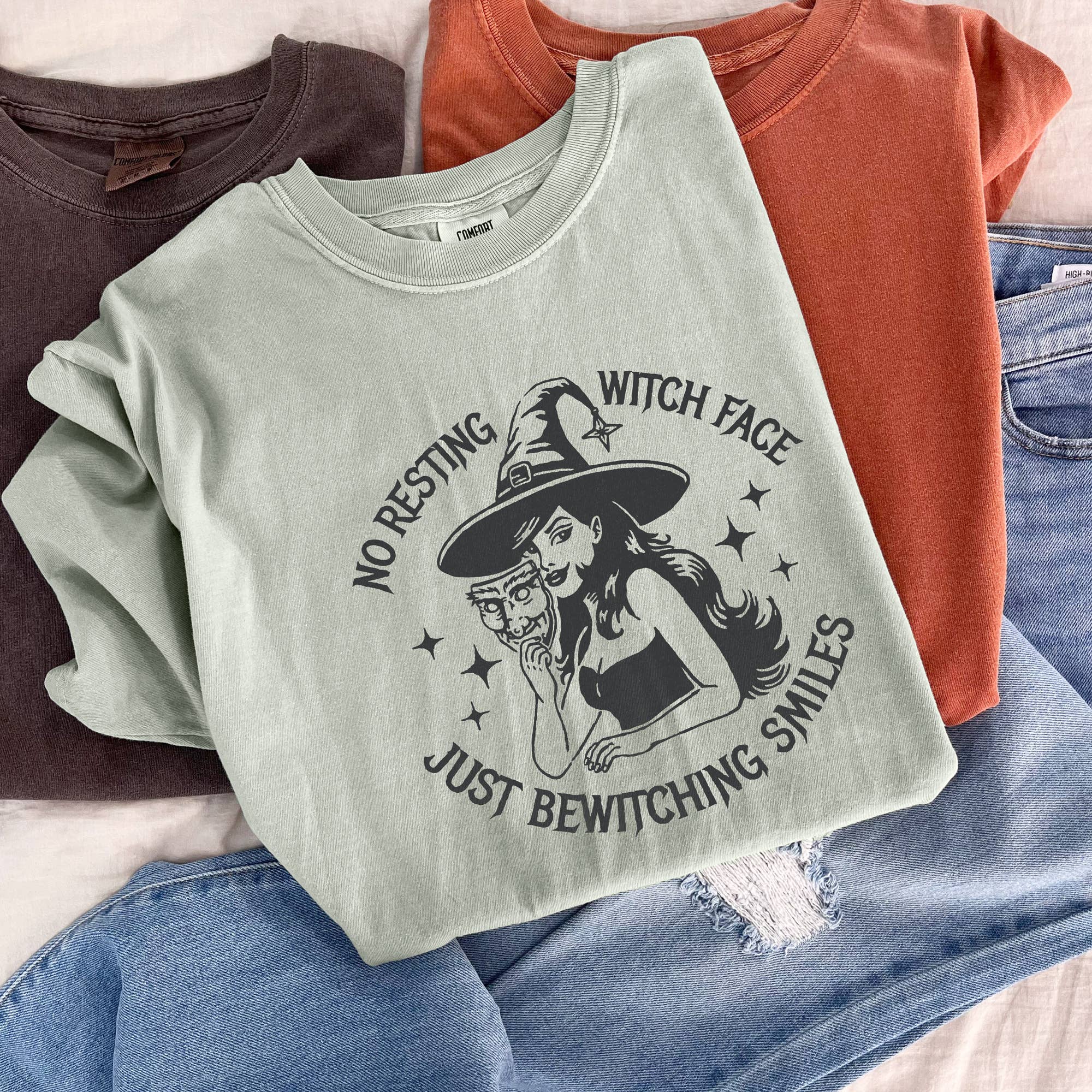 Bewitching Smiles Comfort Colors Halloween Witchy Tee