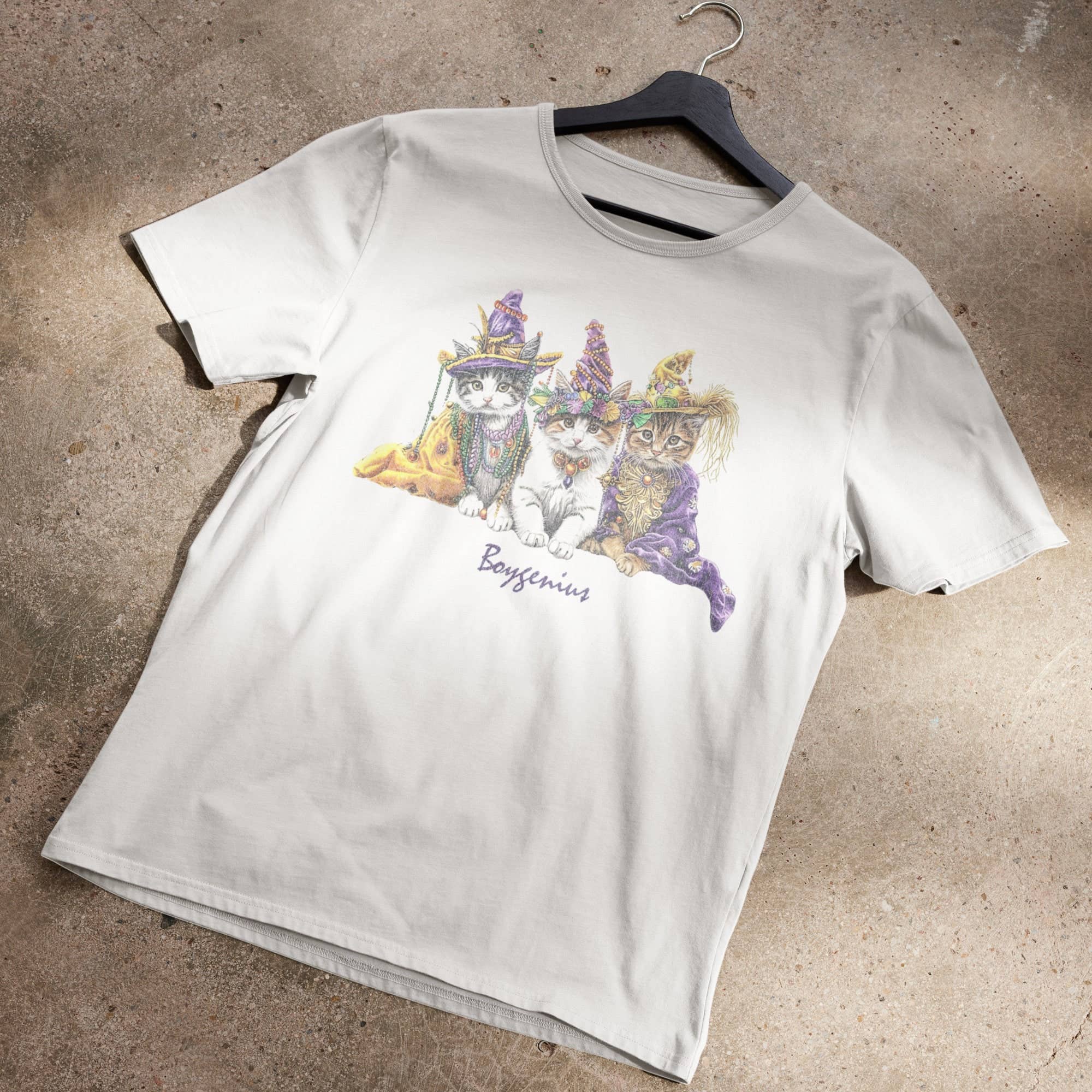 Boygenius Mardi Gras Kittens Graphic T-Shirt For Men