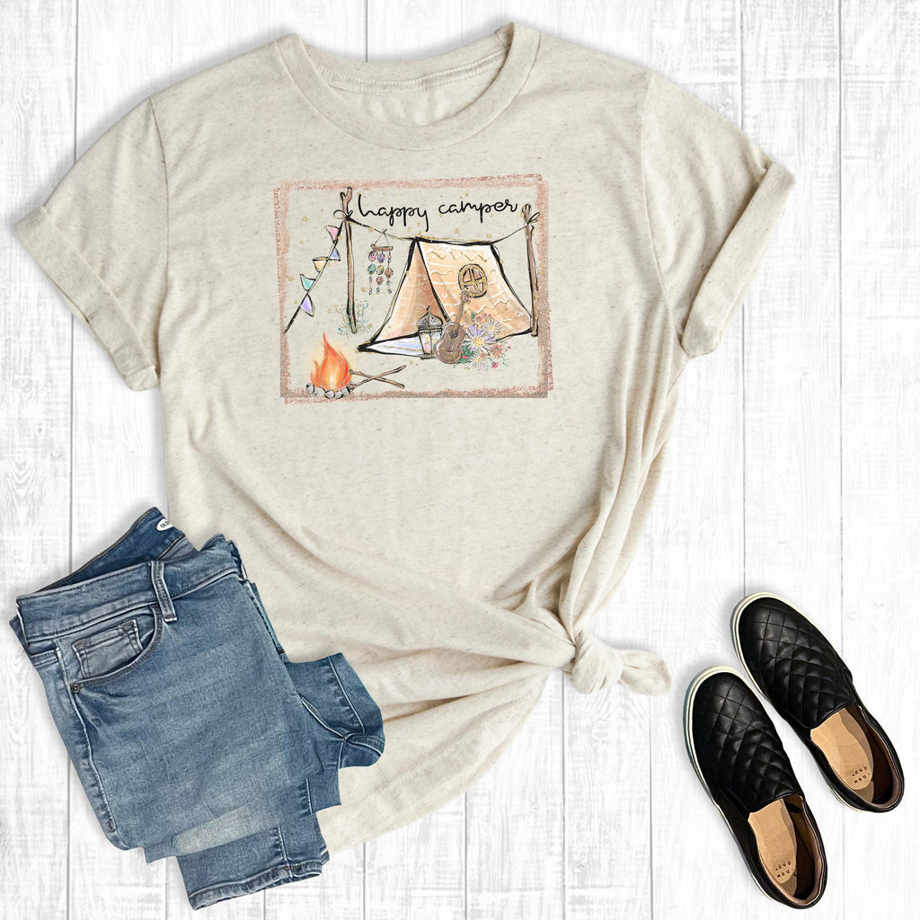 Happy Camper Boho Tent Graphic Tee