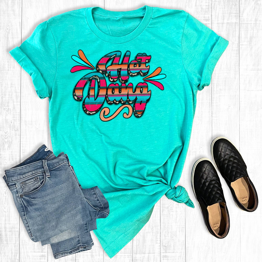 Hot Dang Graphic Print Unisex Tee | Printed In Texas