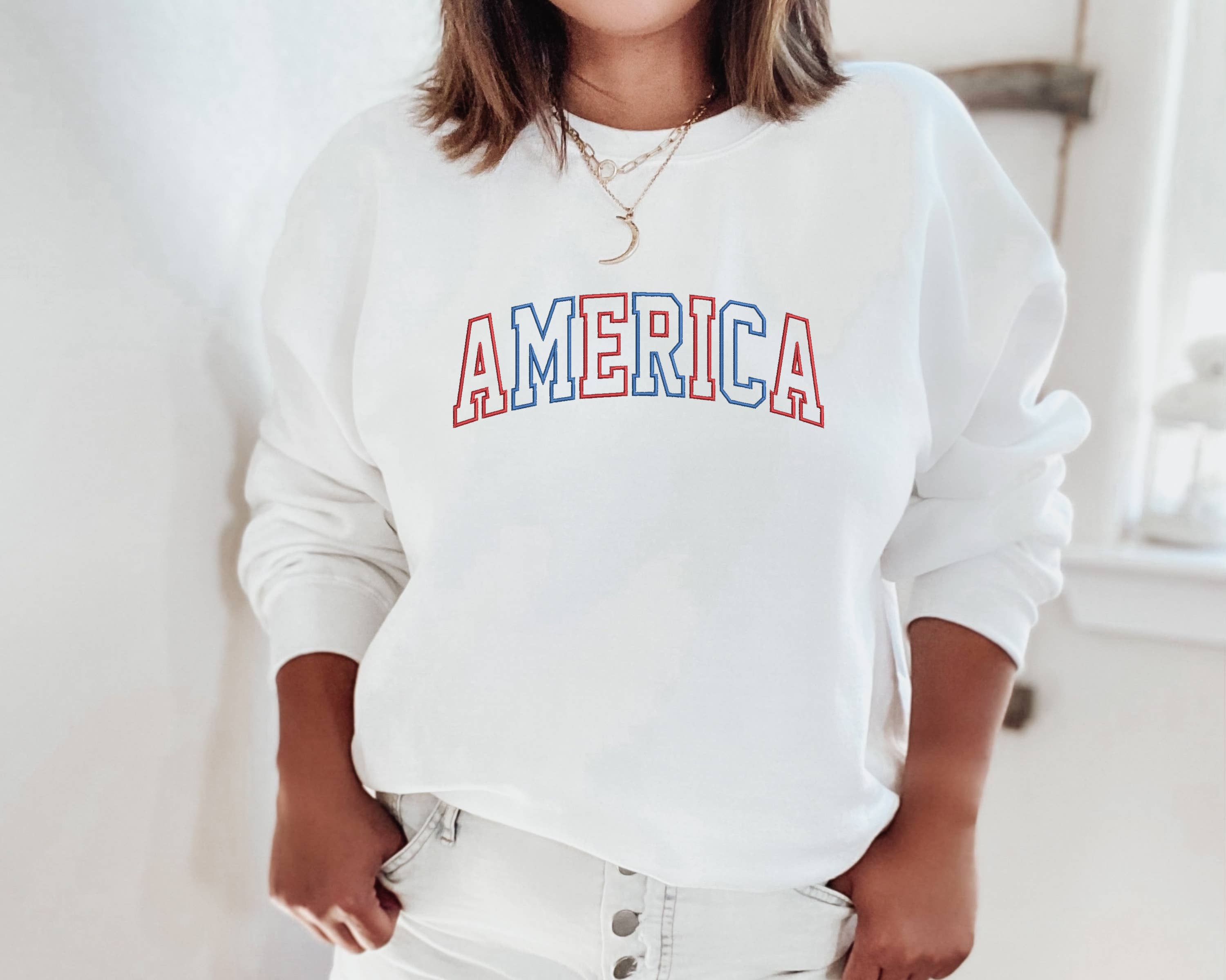 Americana, USA Shirt, USA 250th Anniversary, Embroidered