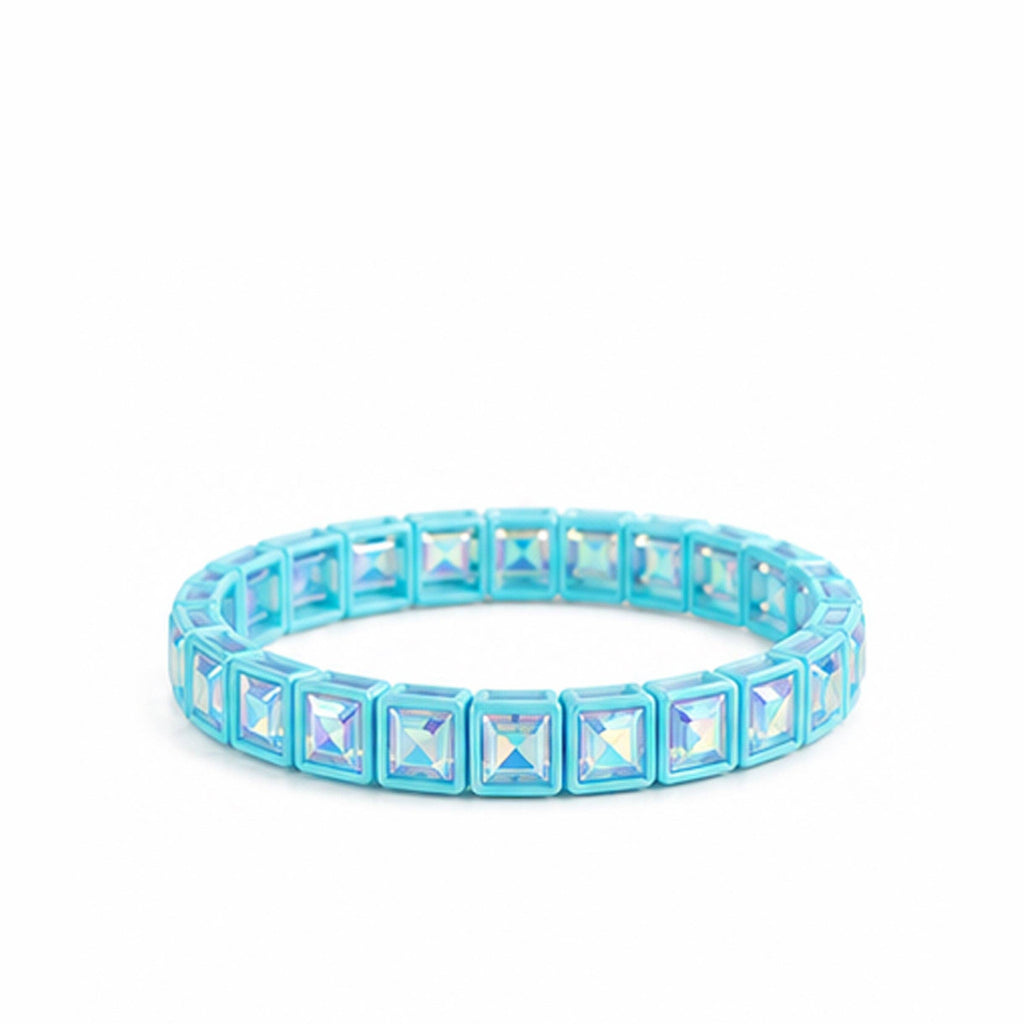 BR-RS-1002 Lt Blue Rhinestone Bracelet