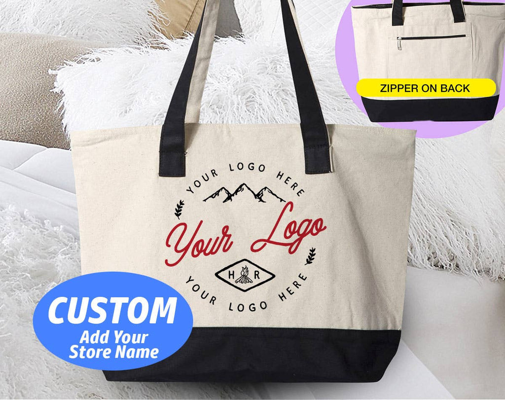 Custom Your Small Business or Store Logo Tote Bag