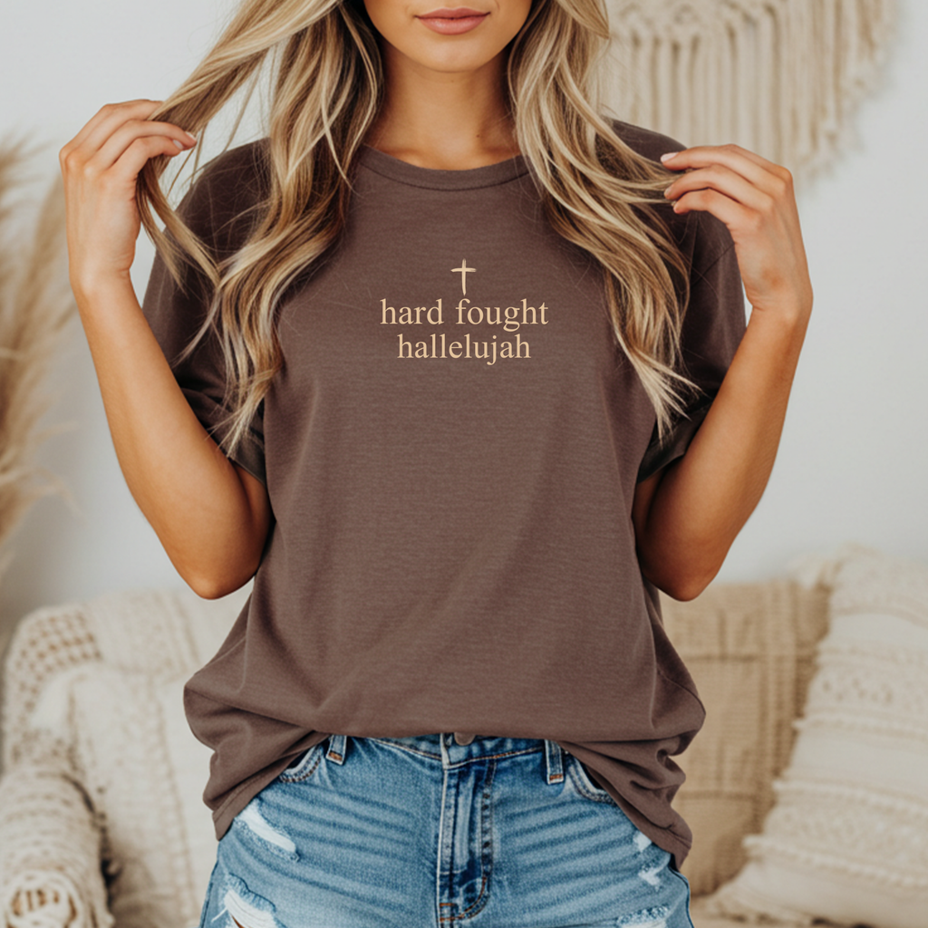 Hard Fought Hallelujah Faith Graphic Tee - Summer Tee