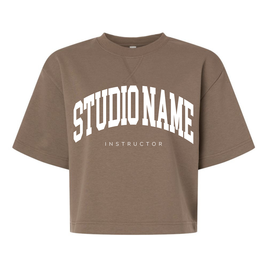 Custom Studio Name Athletic French Terry Knit Boxy Top