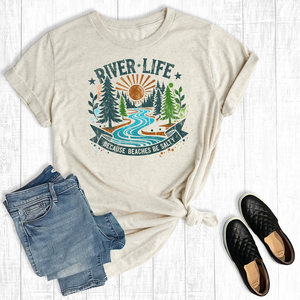 Retro Summer Forest River Live Graphic Tee