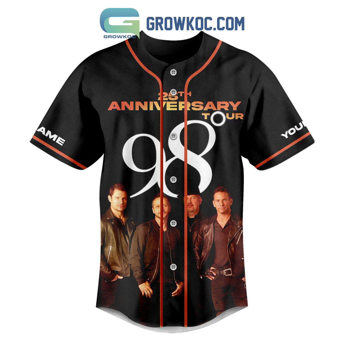 98 Degrees 25th Anniversary Tour Personalized Baseball Jersey