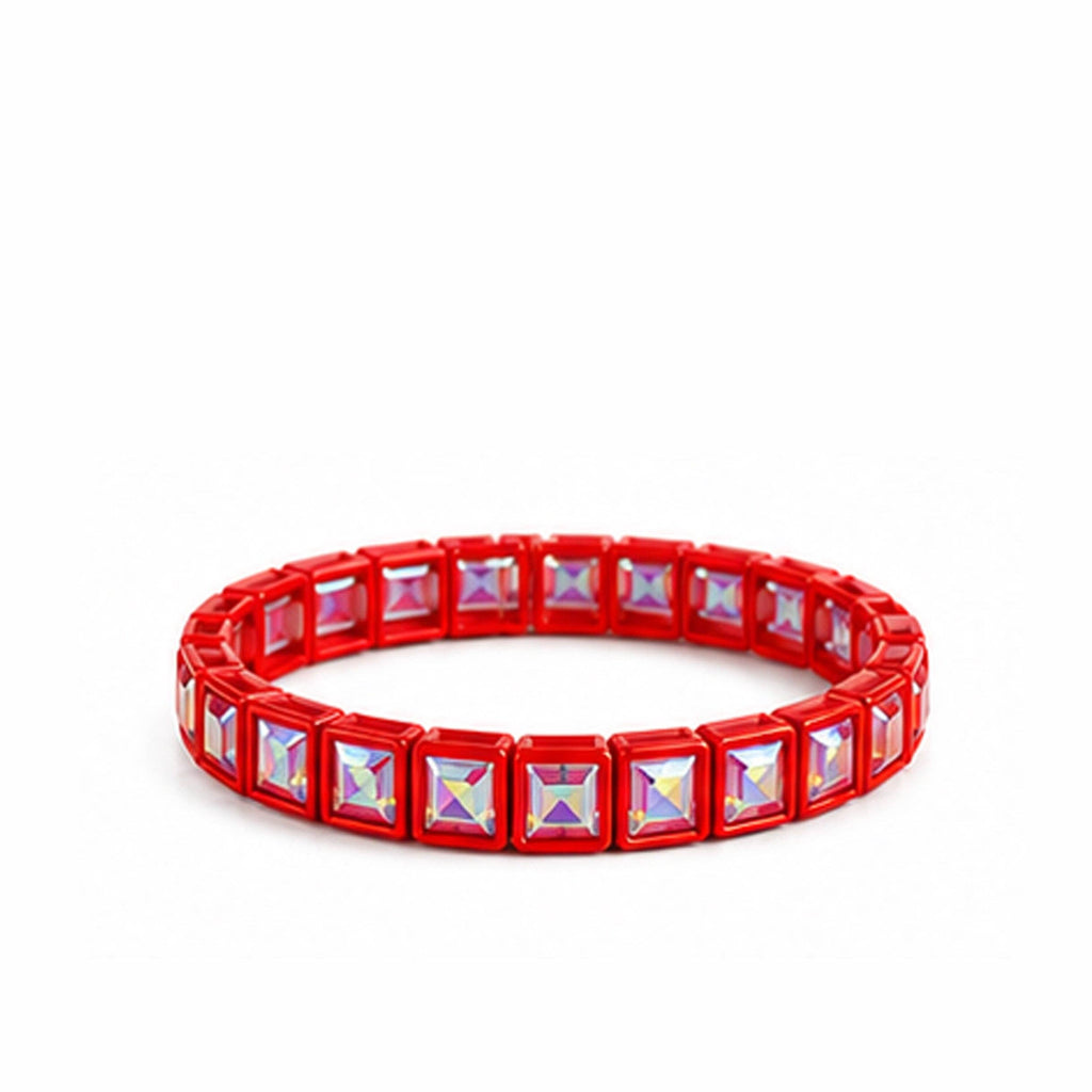 BR-RS-1002  Red Rhinestone Bracelet